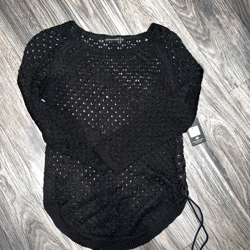 Esperanza Black Long Sleeve Sweater Size M
